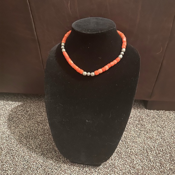 Hand Crafted Jewelry - Hand Crafted Salmon Coral & Sterling Silver “One of a Kind” Necklace